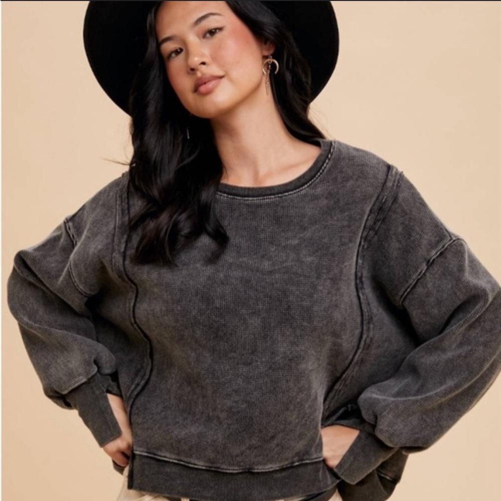 Black Thermal Pullover Sweater - image 1
